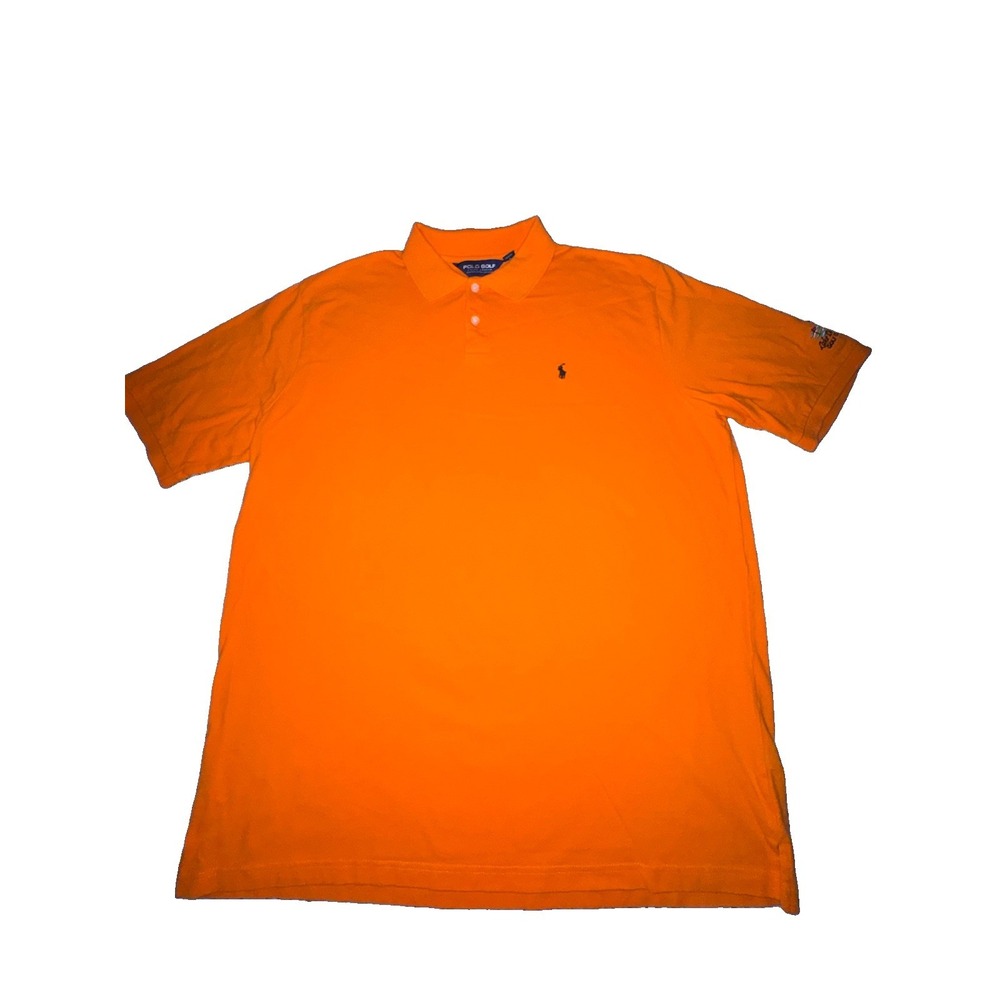 Ralph Lauren Polo Golf Shirts Men's XXL Casual Orange Black Pony Pima cotton